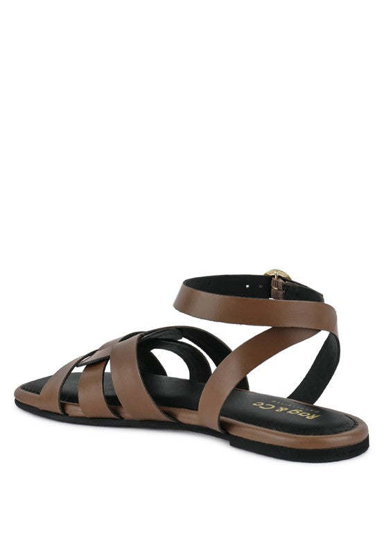 ASHTON Flat Ankle Strap Sandals